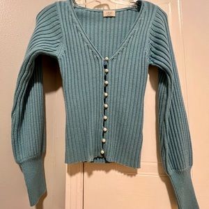 Aritzia Wilfred Little Pearl Cardigan - Blue